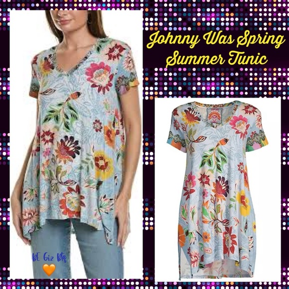 Johnny Was Floral V-Neck Paisley Floral Print Tunic Top Size X Large - Picture 2 of 12